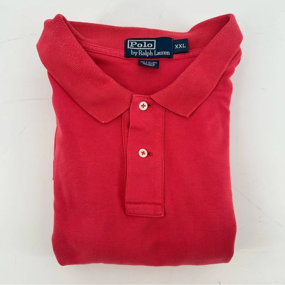Polo Ralph Lauren Polo‎ Shirt Men 2XL Salmon Pink Pony Embroidery Rugby